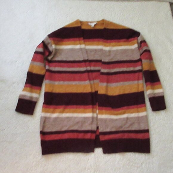 Time & Tru Women's Striped Cardigan Size Medium 8-10 - Picture 3 of 8